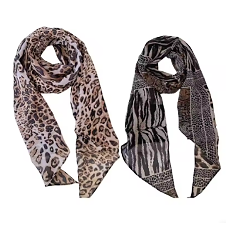 Leopard Small Long Silk Scarf  - Silk Tie Striped 评论和价格