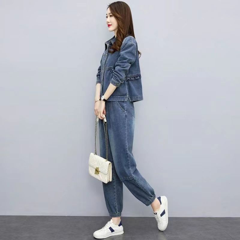 Women Denim Suits 2024 New Spr - Pocket Square Set 评论和价格