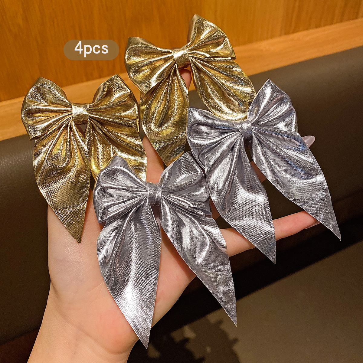 4 fashionable bow hair clips i - Tie Clip Silver 评论和价格