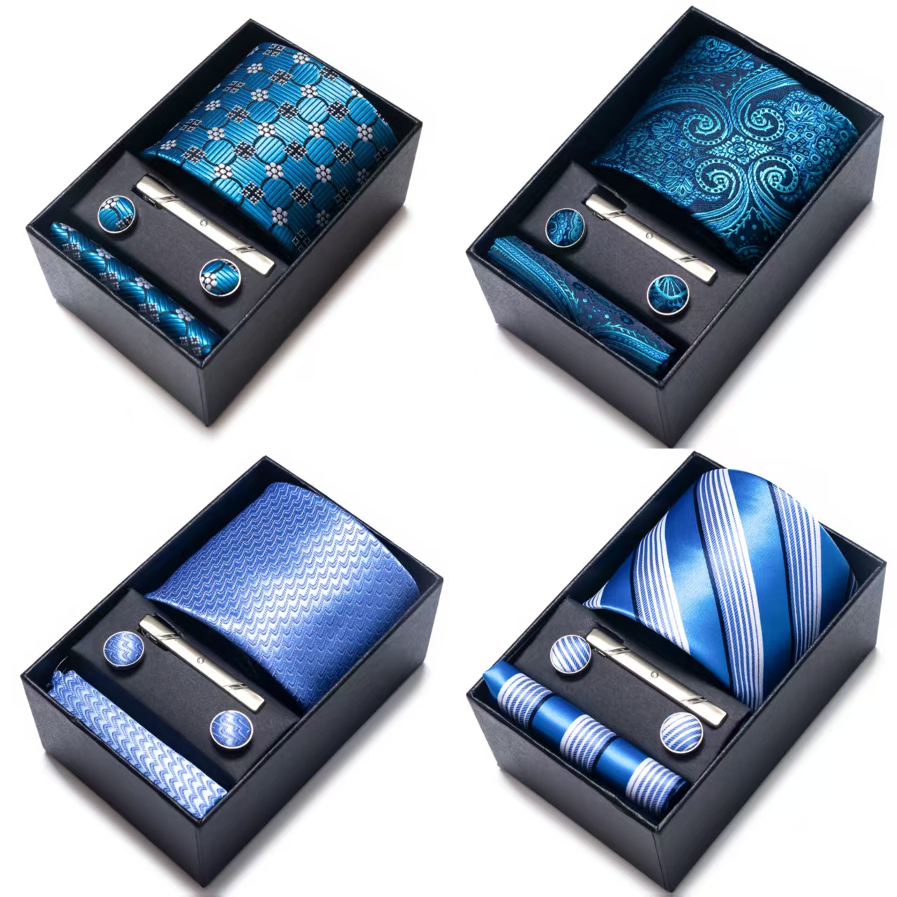 Bright Color Paisley Men's Tie - Pocket Square Set 评论和价格