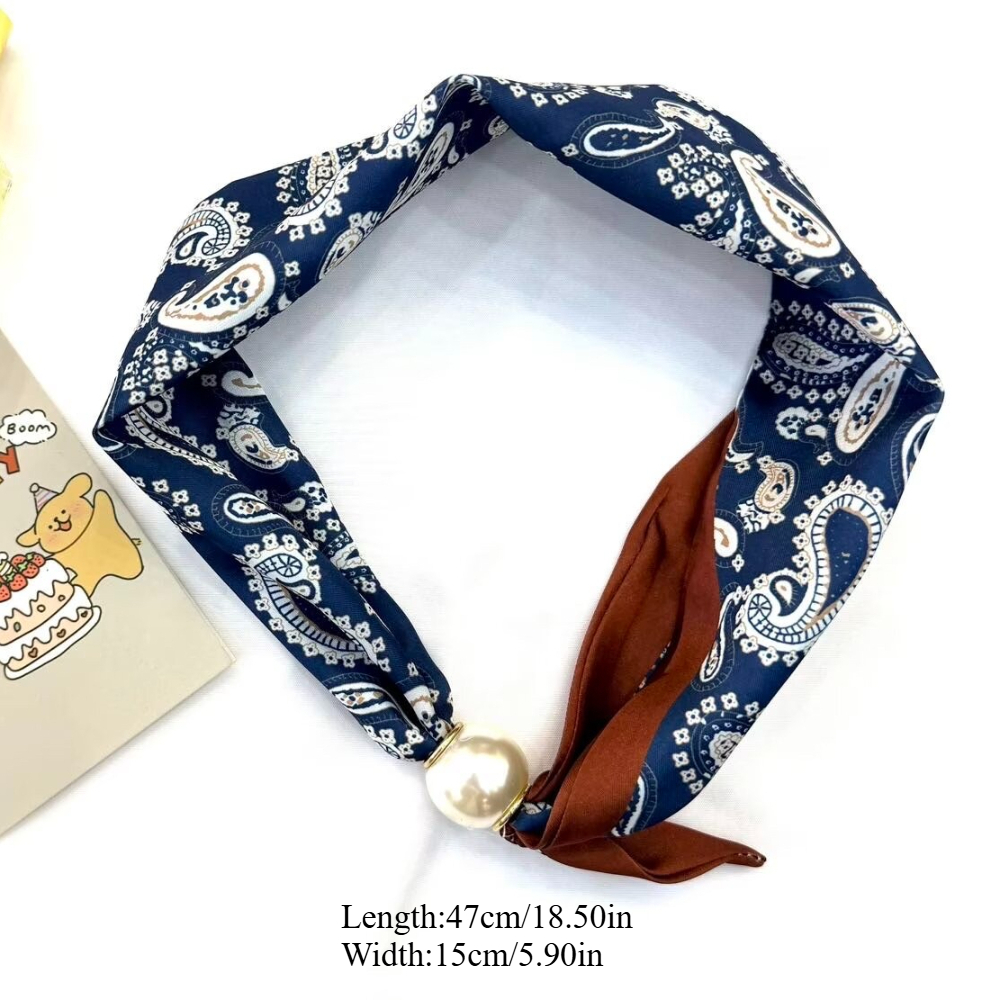1 Women's Vintage Printed Sati - Ascot Neck Scarf 评论和价格