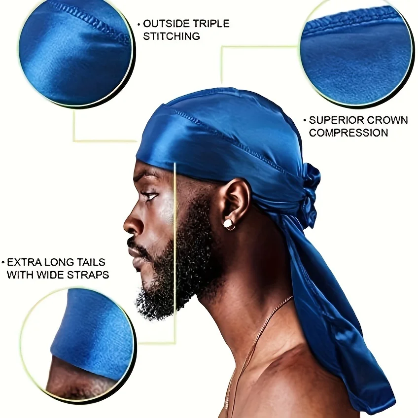 Men's Silk Durag Bonnet Bandan - Bandana Doo Rag 评论和价格