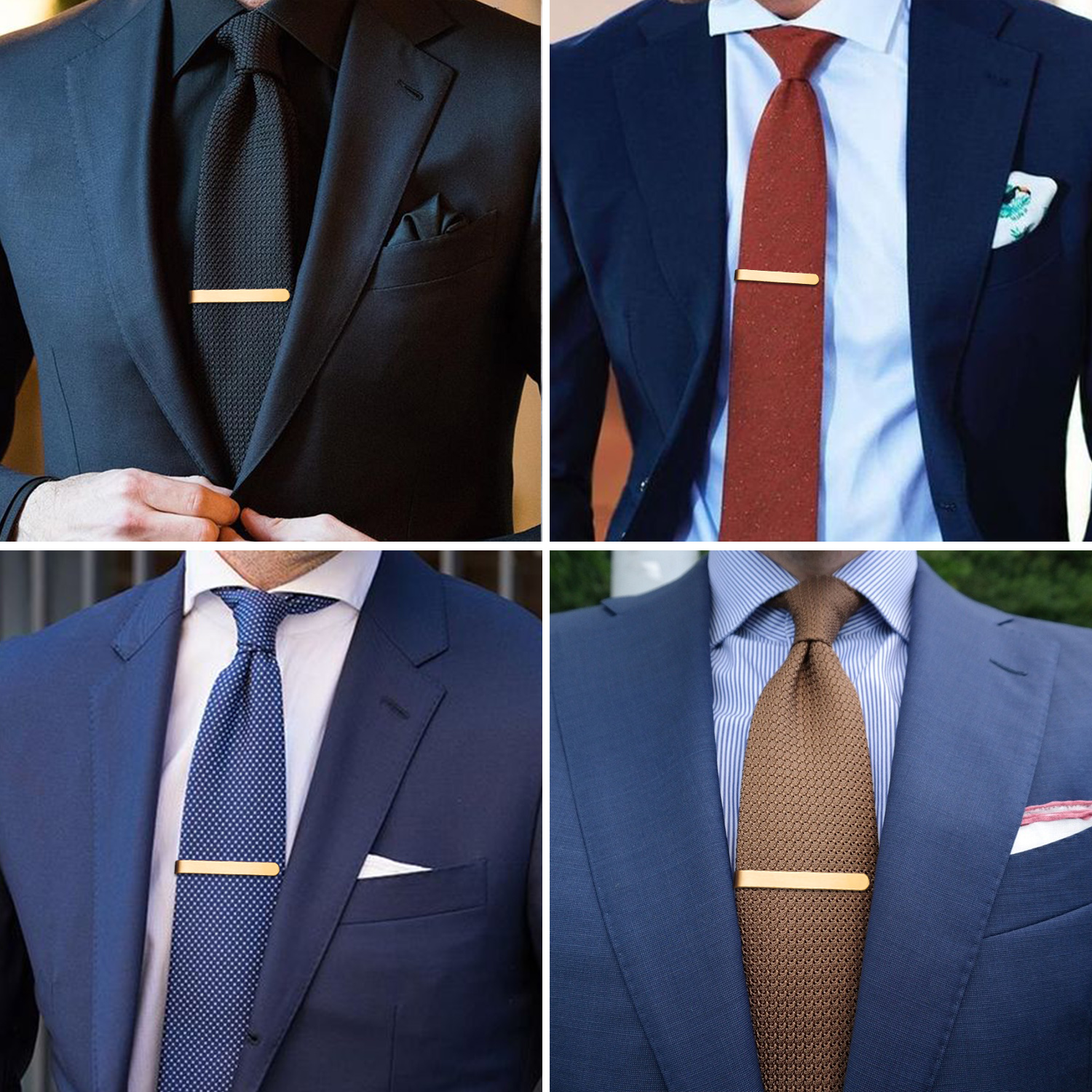 HAWSON 4pcs Skinny Tie Clip fo - Tie Bar Set Gift 评论和价格