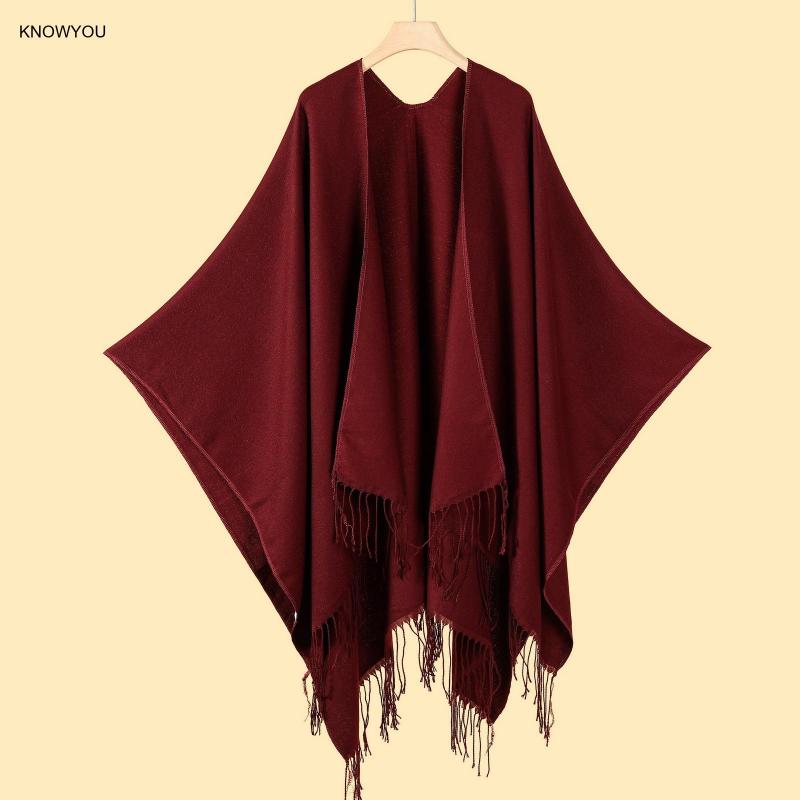 Solid Color Ponchos Men Women  - Muffler Men Wool 评论和价格