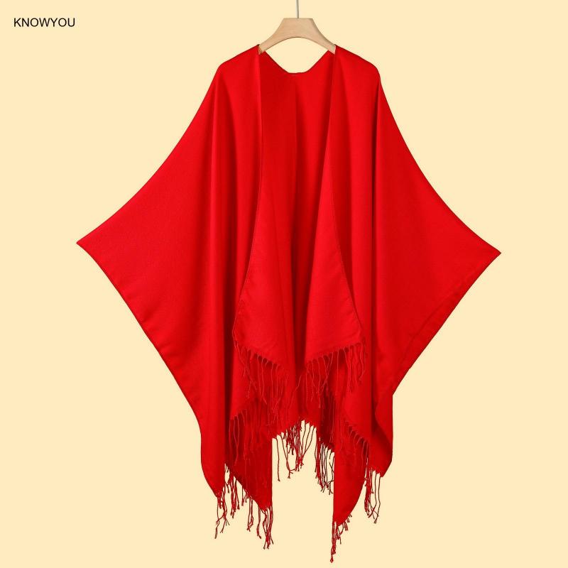 Solid Color Ponchos Men Women  - Muffler Men Wool 评论和价格