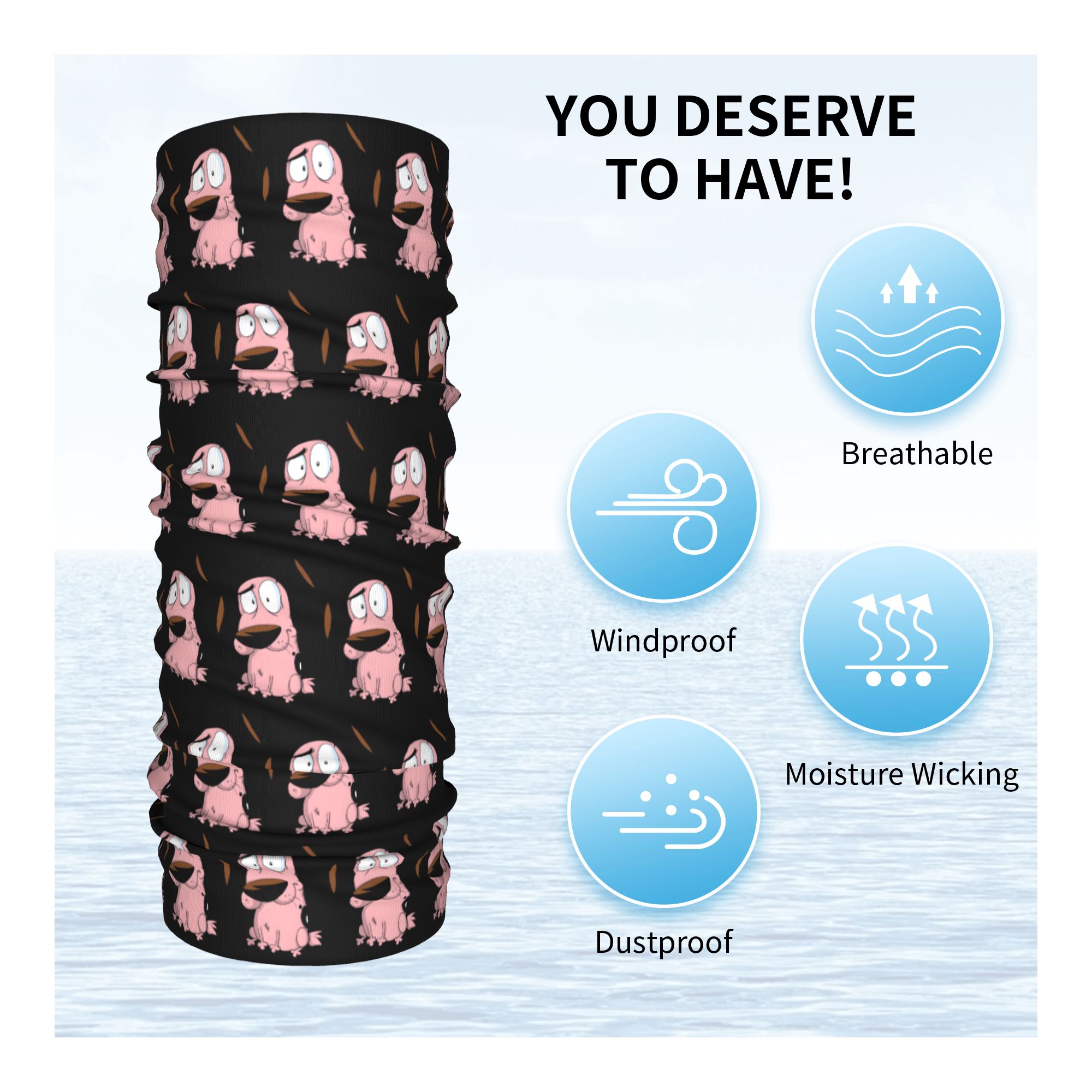 Custom Cartoon Courage Dog Win - Neck Warmer Tube 评论和价格
