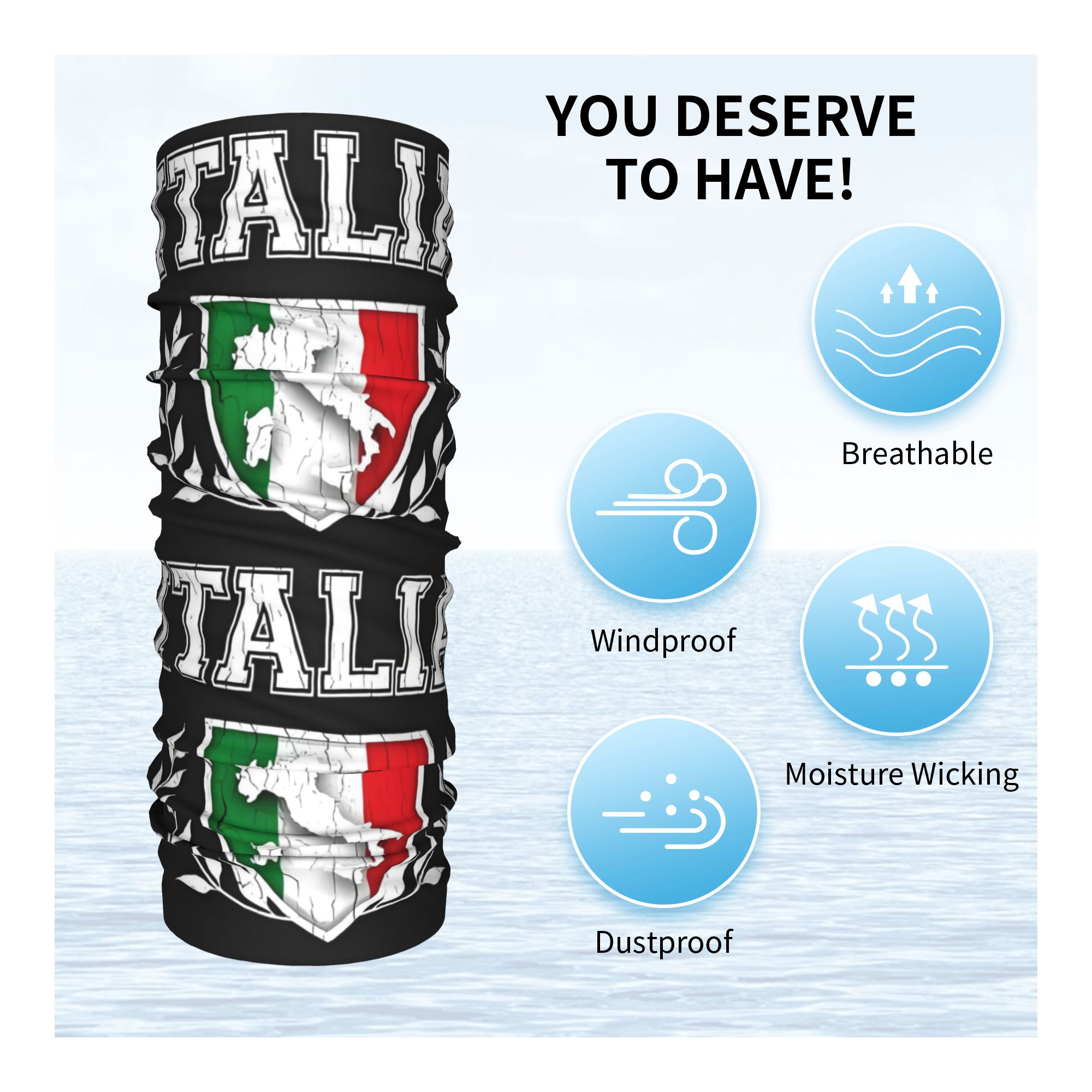 Custom Italy Flag Bandana Neck - Neck Warmer Tube 评论和价格