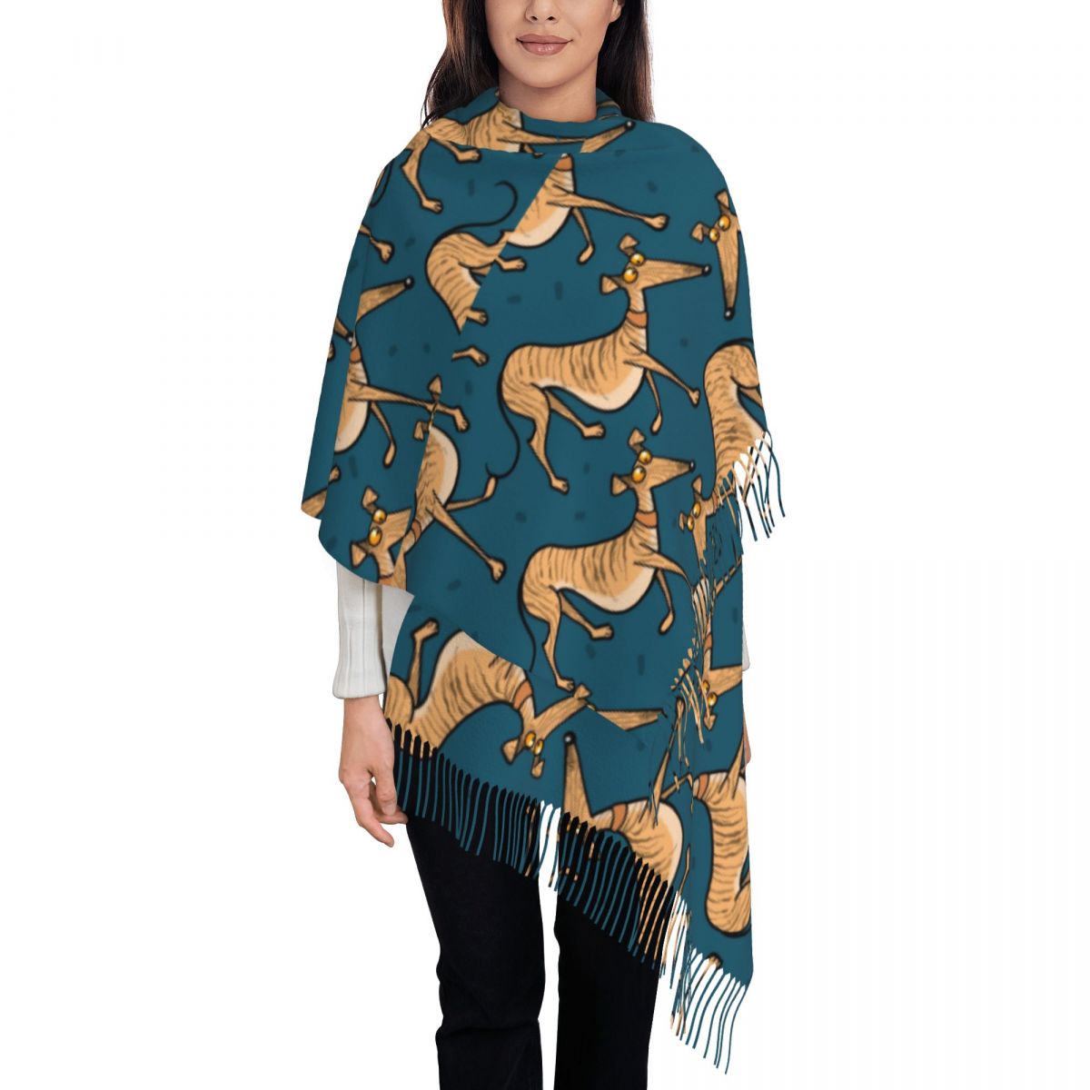 Greyhound Whippet Lurcher Dog  - Pashmina Wrap Large 评论和价格