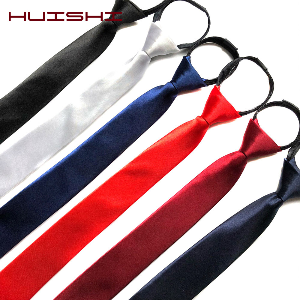HUISHI Pre-tied Zipper Tie Nec - Skinny Tie Men 评论和价格