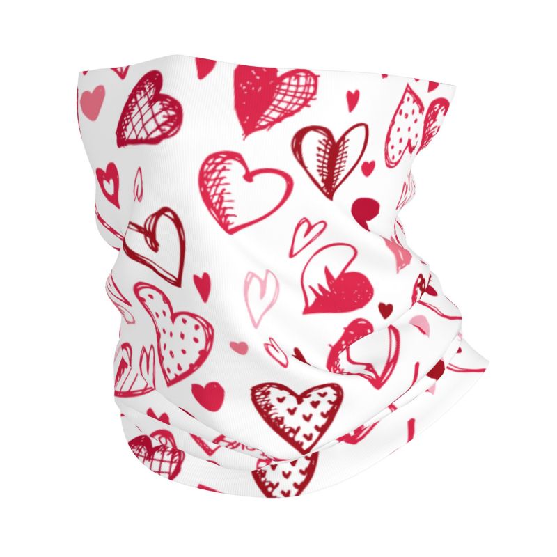 Pink Red Love Hearts Bandana N - Neck Warmer Tube 评论和价格