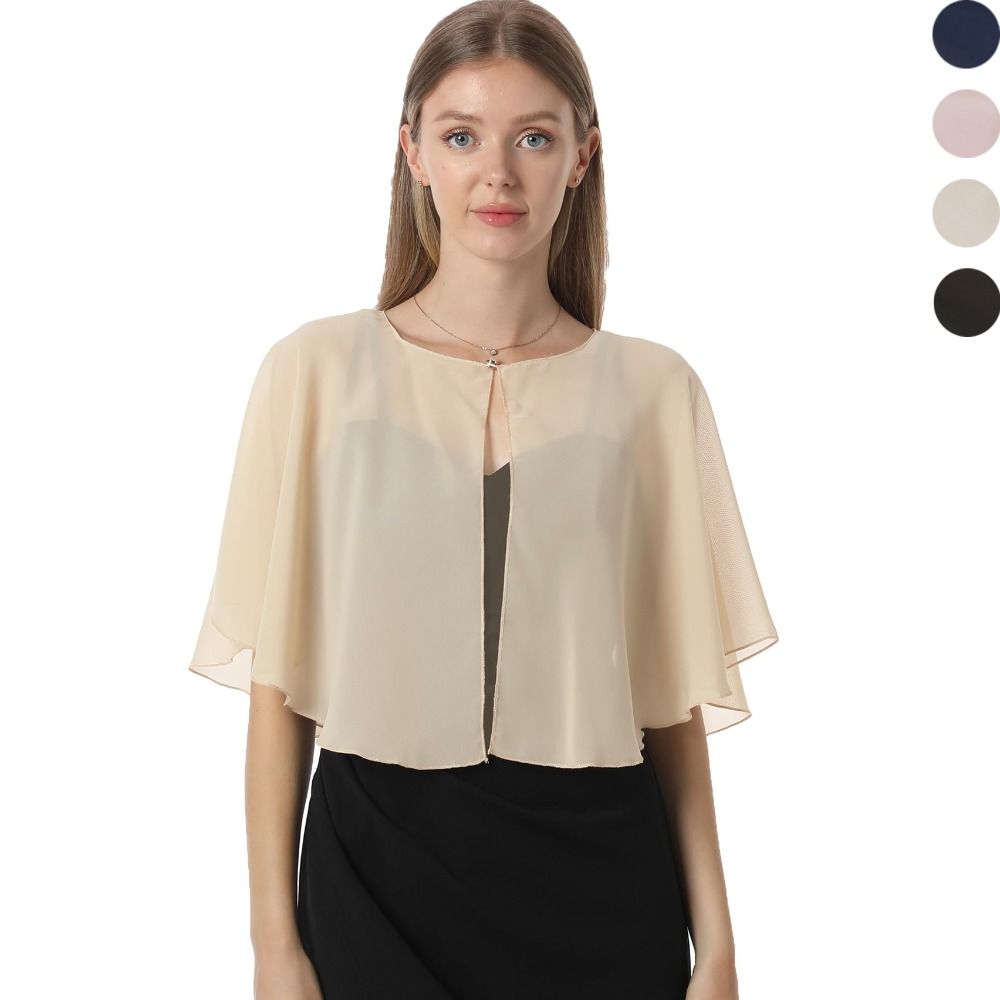 Vintage Sheer Chiffon Capelet  - Stole Wedding Shawl 评论和价格