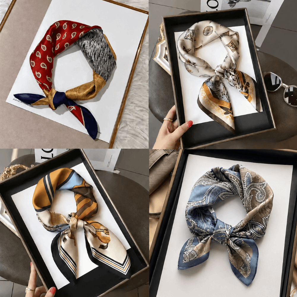 Silk Material Silk Square Scar - Scarf Silk Square 评论和价格