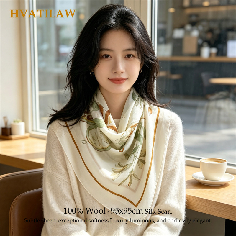 100% Wool Scarf Female Luxury  - Pashmina Wrap Large 评论和价格