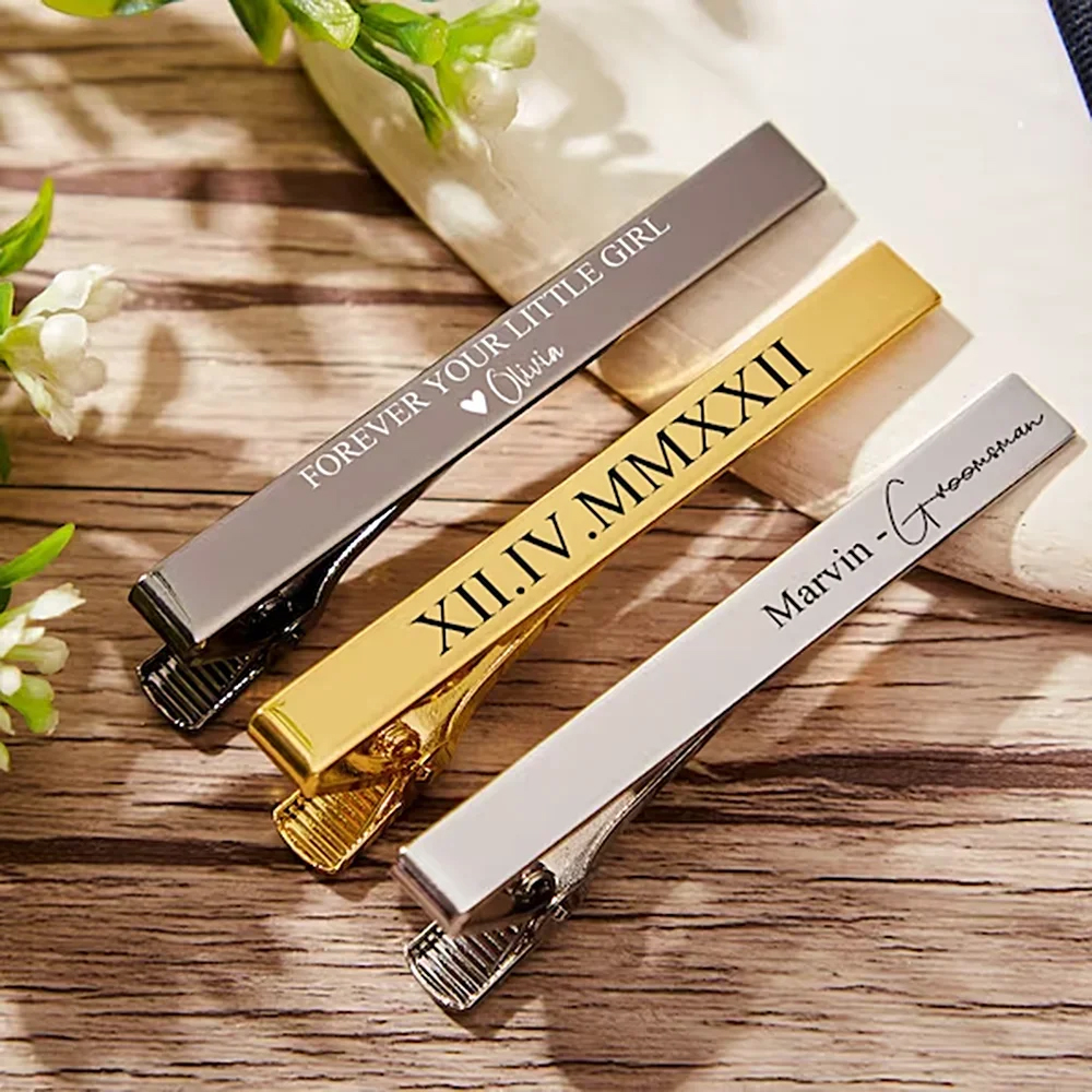 New Custom Carved Name Tie Cli - Tie Clip Silver 评论和价格
