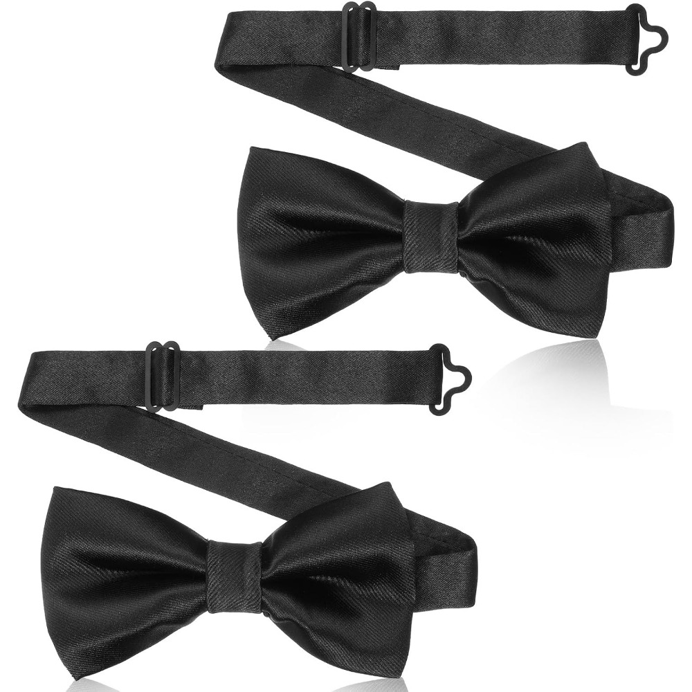 2-Piece Black Bow Ties, Pre-Ti - Bow Tie Pre Tied 评论和价格