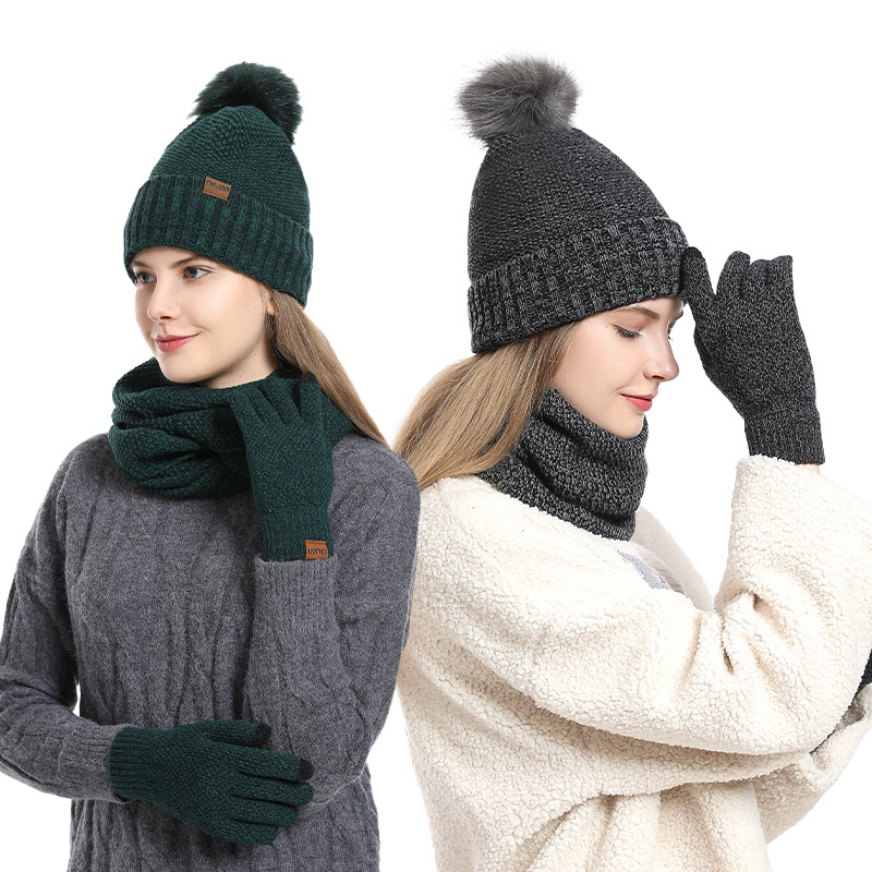 Women Winter 3Pcs Fleece Lined - Infinity Scarf Knit 评论和价格