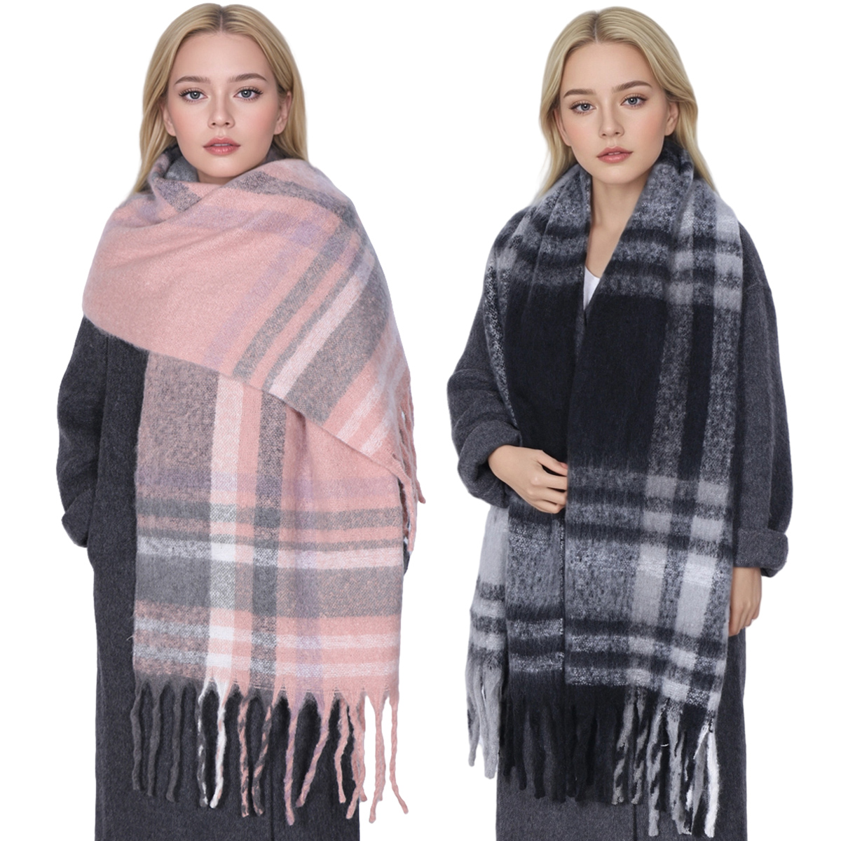 Winter Thick Stripe Cashmere S - Muffler Men Wool 评论和价格