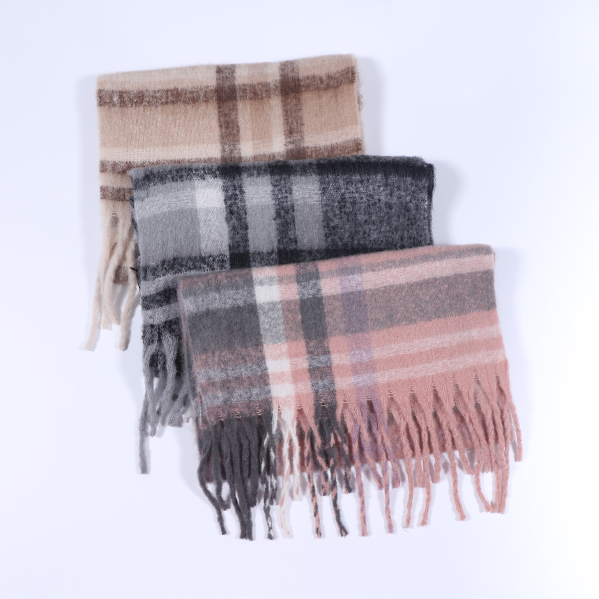 Winter Thick Stripe Cashmere S - Muffler Men Wool 评论和价格