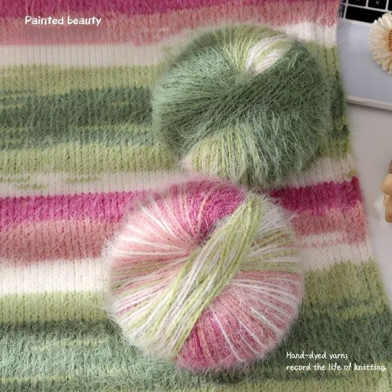 Gradient Wool Mohair Yarn Dyei - Woven Scarf Blanket 评论和价格