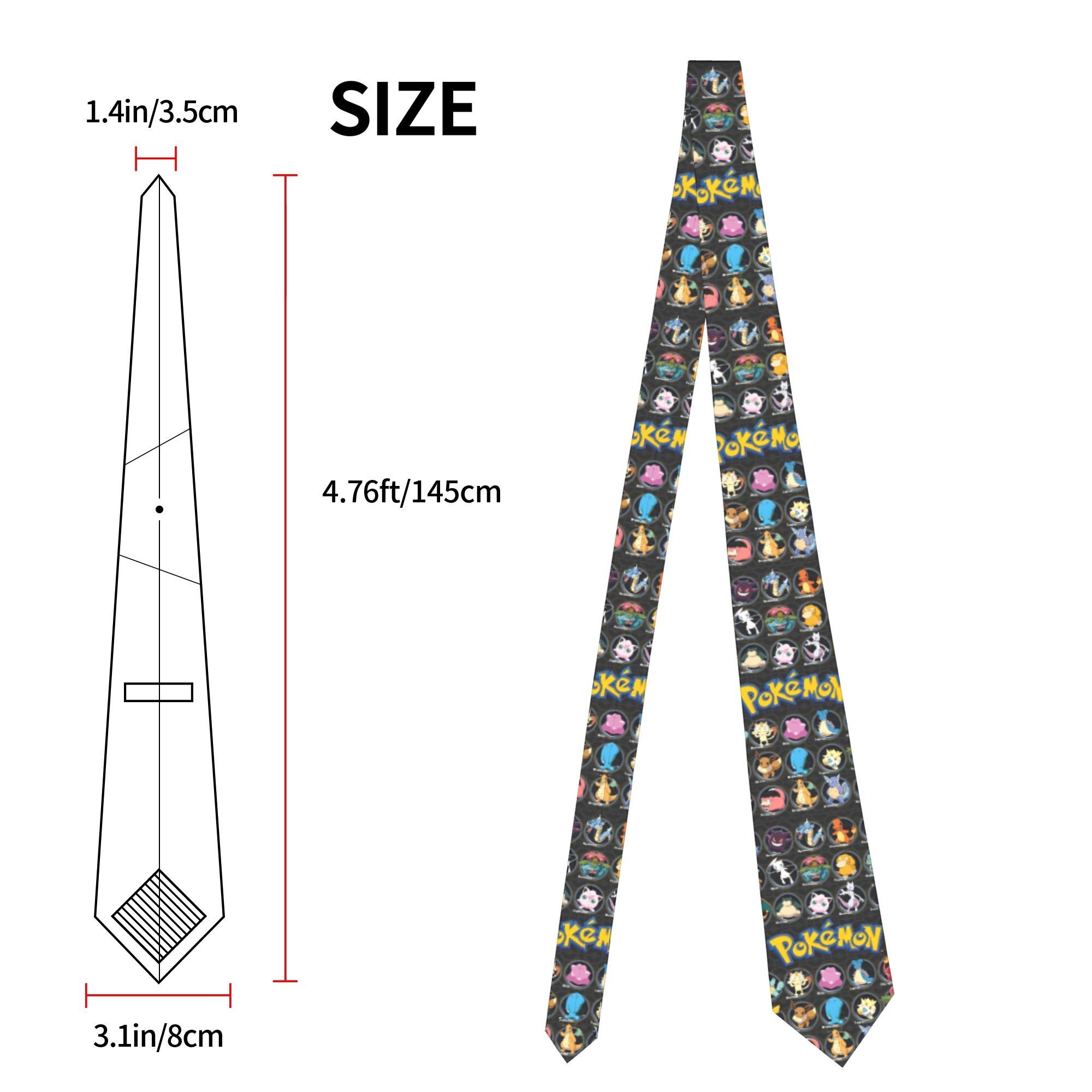 Cartoon Pokemon Characters Nec - Skinny Tie Men 评论和价格