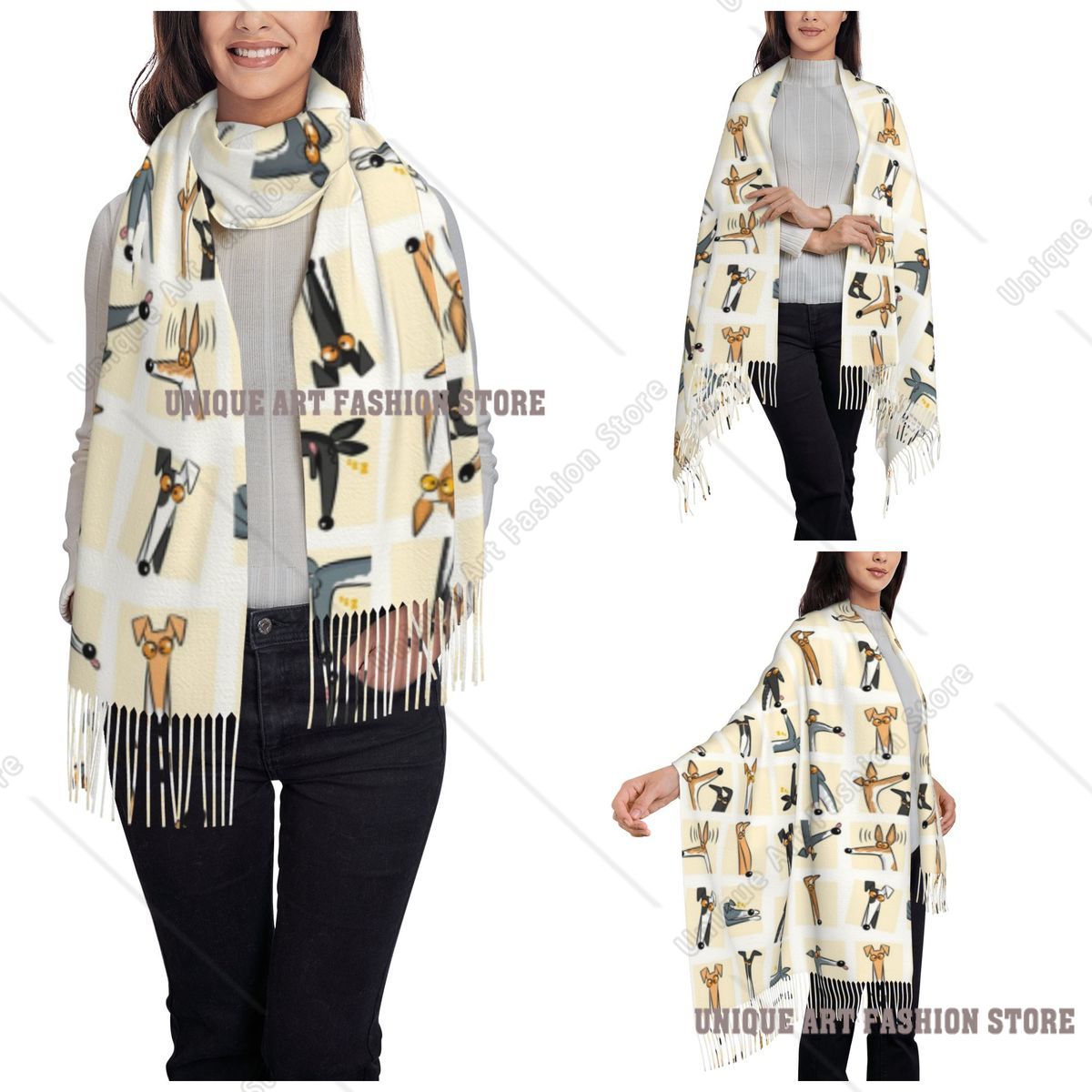 Women's Tassel Scarf Heads Up  - Pashmina Wrap Large 评论和价格
