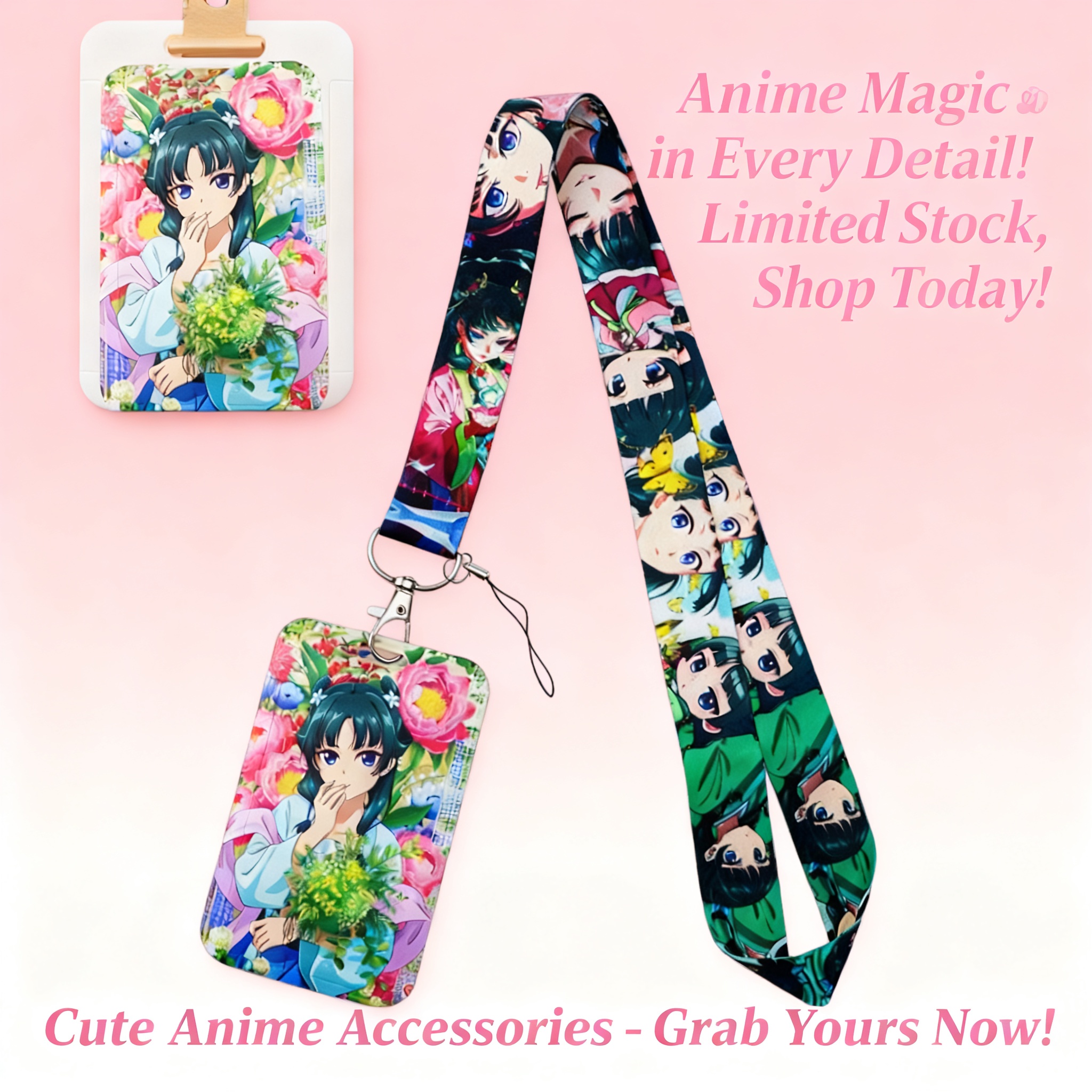 Cute Anime Girl Lanyard Neck S - Lanyard Badge Holder 评论和价格
