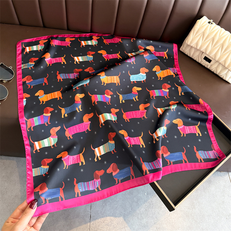 Fashion Wiener Dog Print Banda - Scarf Silk Square 评论和价格