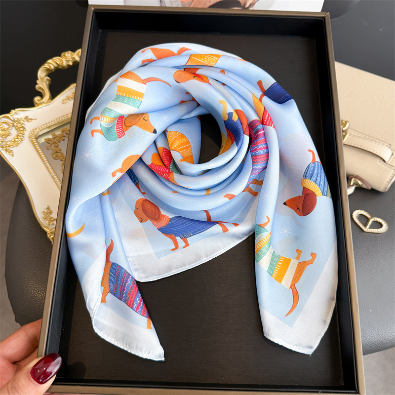 Fashion Wiener Dog Print Banda - Scarf Silk Square 评论和价格