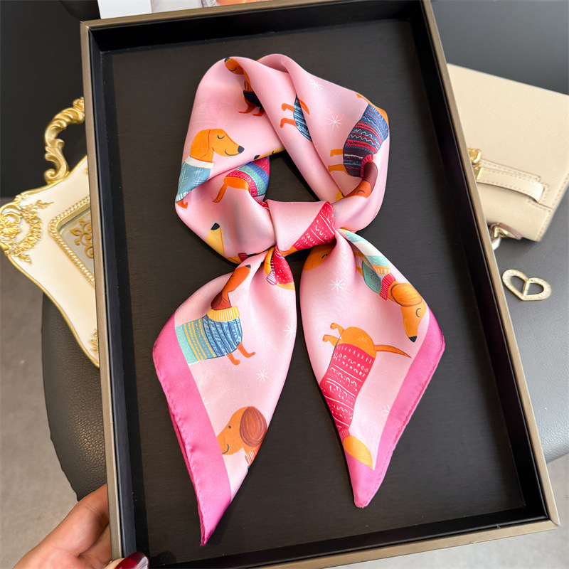 Fashion Wiener Dog Print Banda - Scarf Silk Square 评论和价格