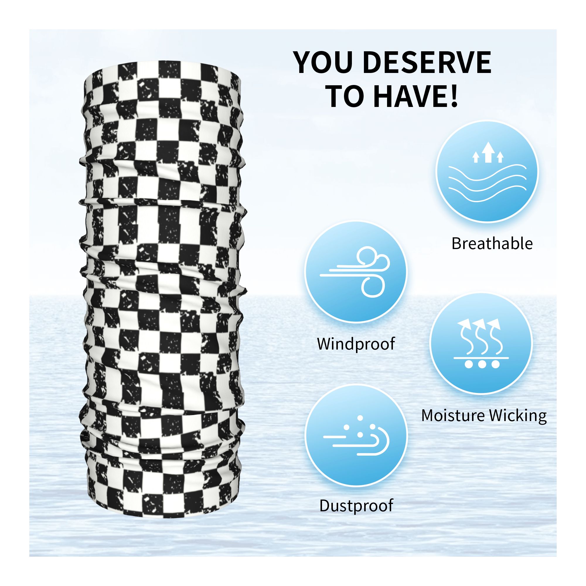 Custom Retro Checkered Flag Wi - Neck Warmer Tube 评论和价格