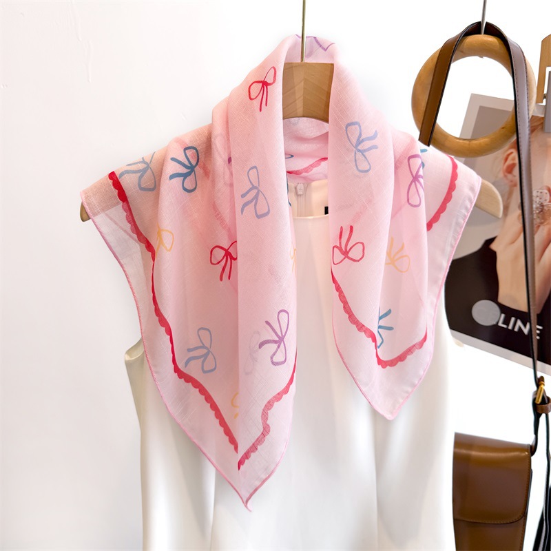 50cm Cotton Linen Square Scarf - Bandana Cotton 评论和价格
