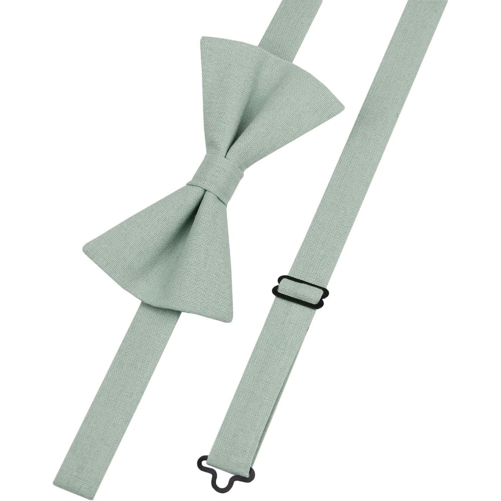 Linen Cotton Bowties - Solid P - Bow Tie Pre Tied 评论和价格