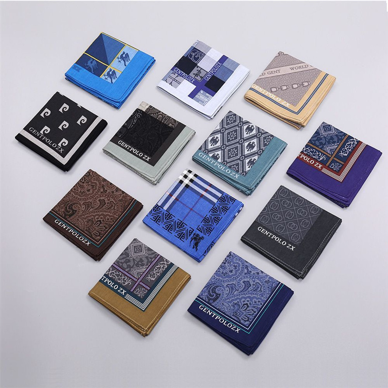 3Pcs Men's Pure Cotton Printed - Handkerchief Cotton Men 评论和价格