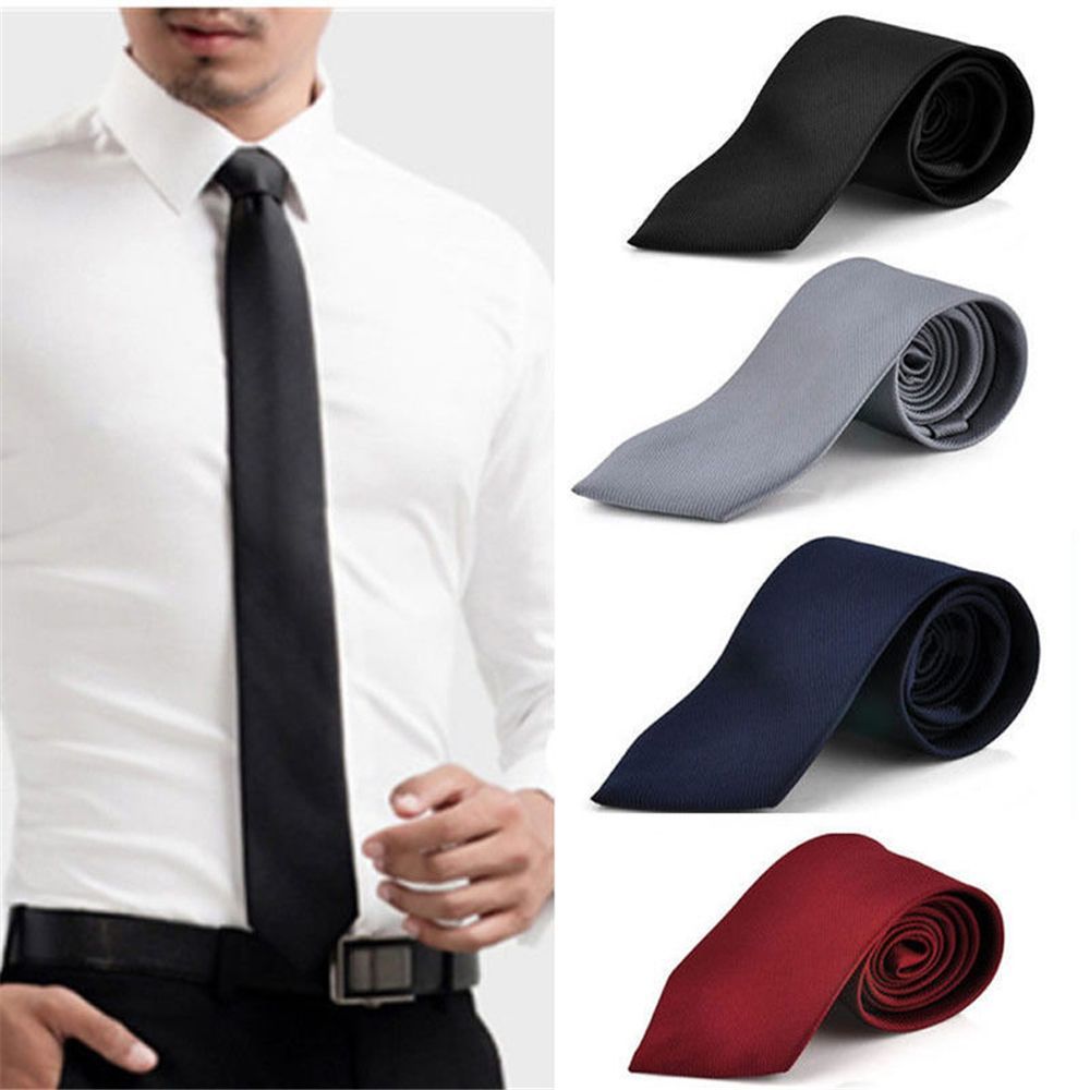 Slim Skinny Solid Neck Necktie - Skinny Tie Men 评论和价格