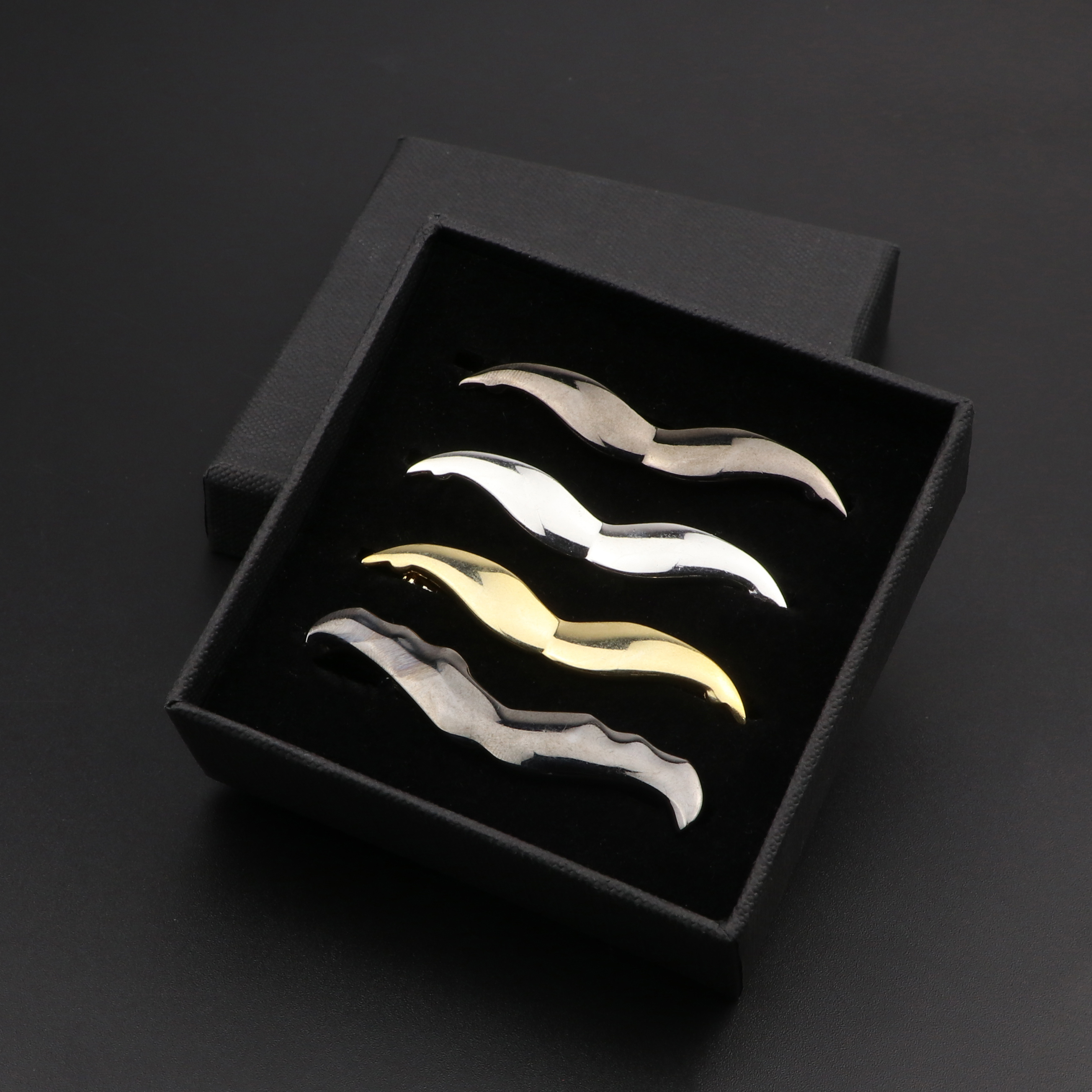 Fashion Metal Men Tie Clip Set - Tie Bar Set Gift 评论和价格
