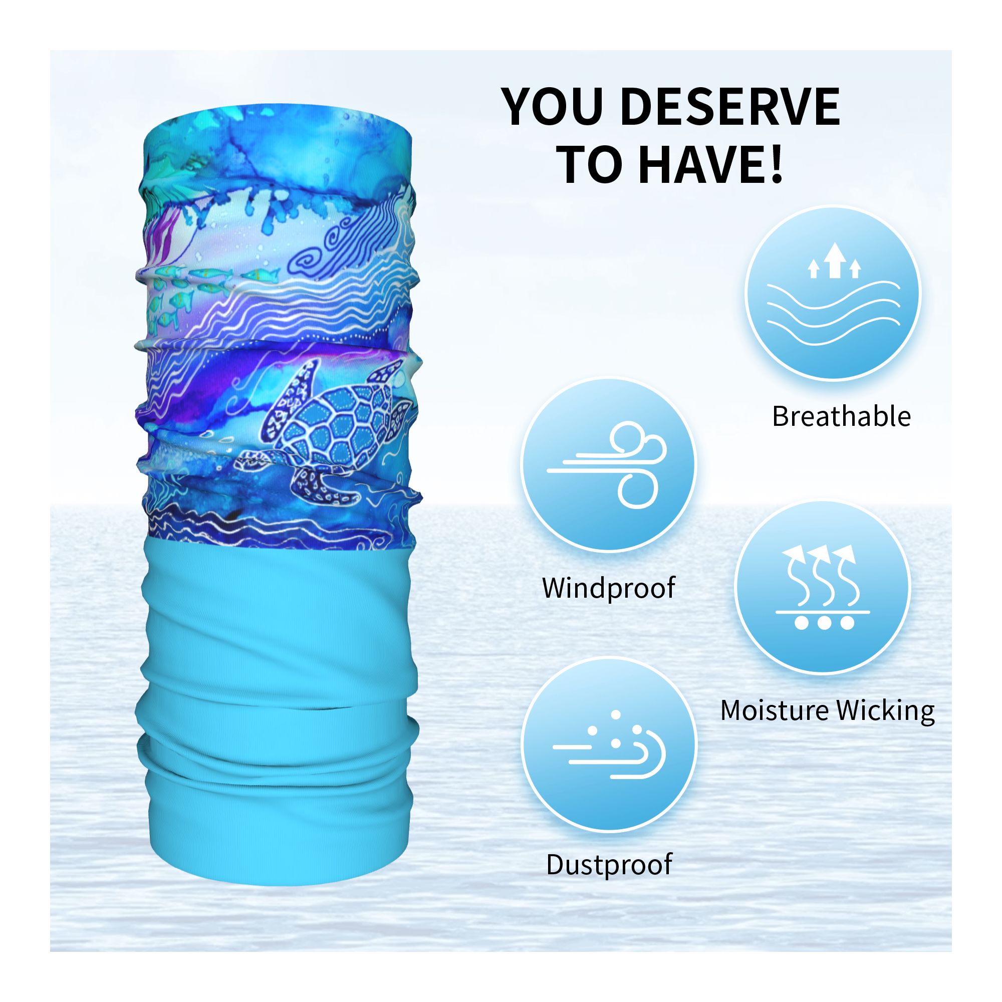 Custom Ocean Turtle Dive Winte - Neck Warmer Tube 评论和价格