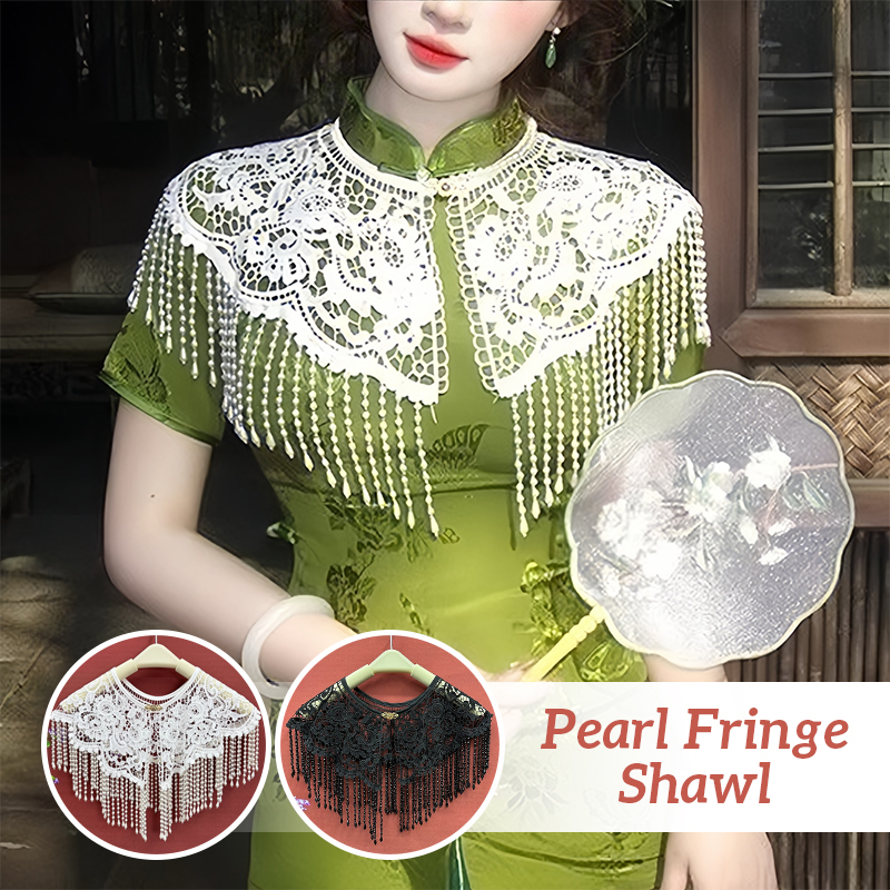 Vintage Pearl Tassel Shawl Anc - Stole Wedding Shawl 评论和价格