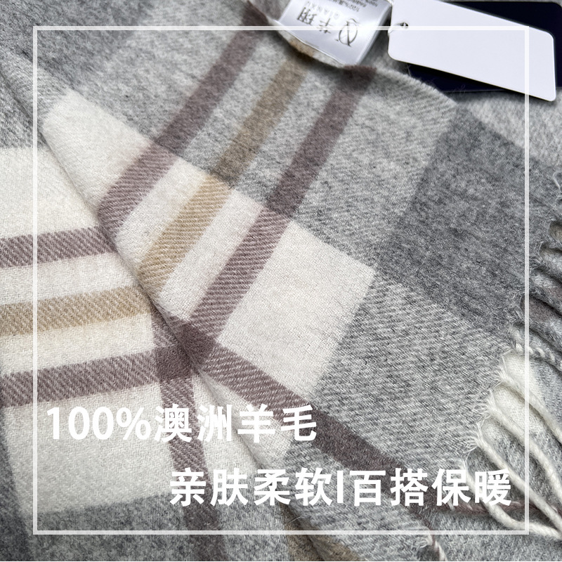 High Quality 100% Wool Scarf W - Muffler Men Wool 评论和价格