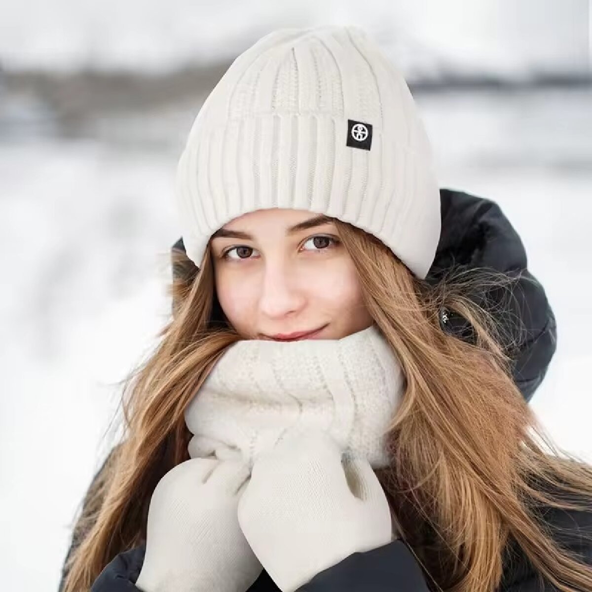 3pcs Winter Beanie Hat Gloves  - Muffler Men Wool 评论和价格