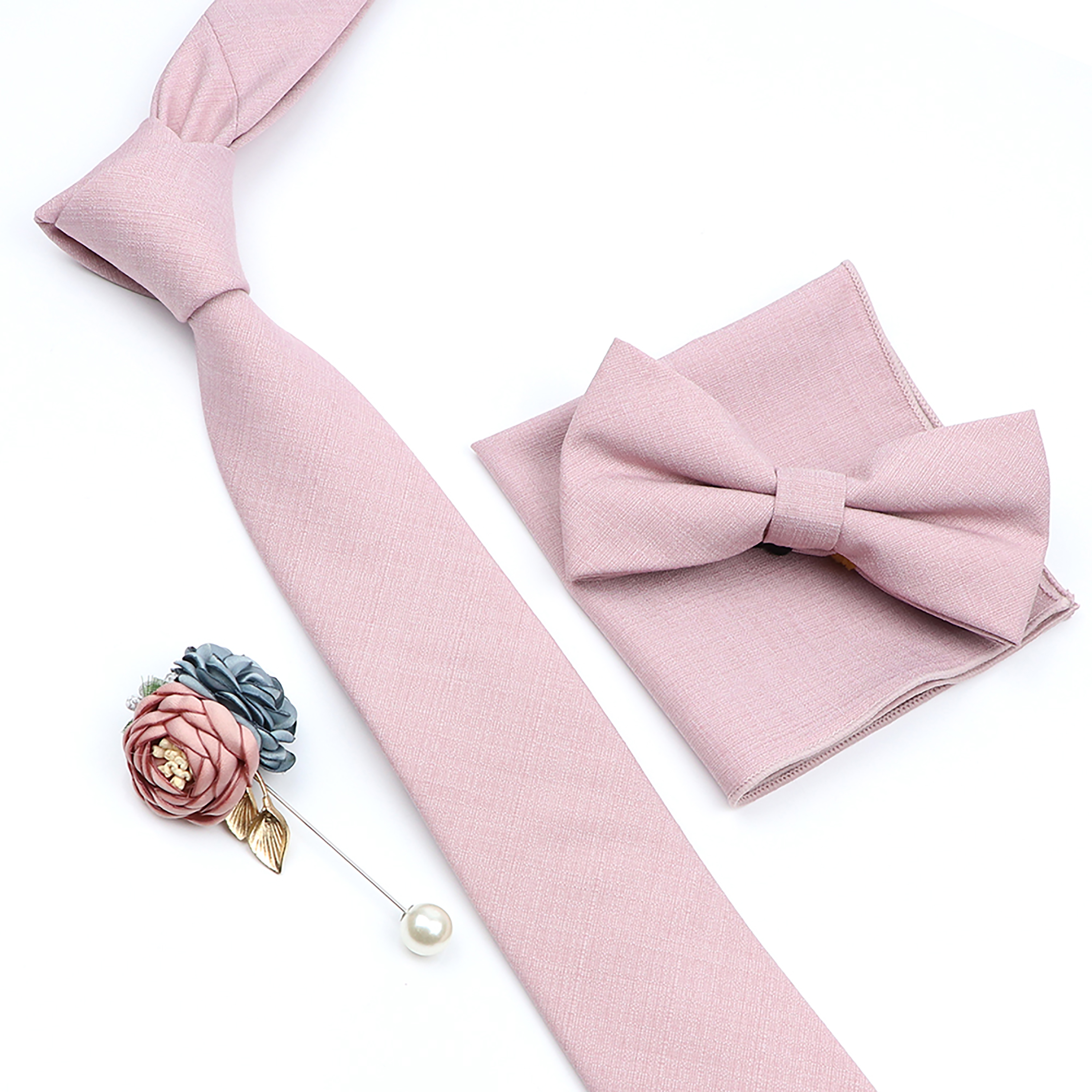 Beautiful Solid Color Tie Broo - Skinny Tie Men 评论和价格
