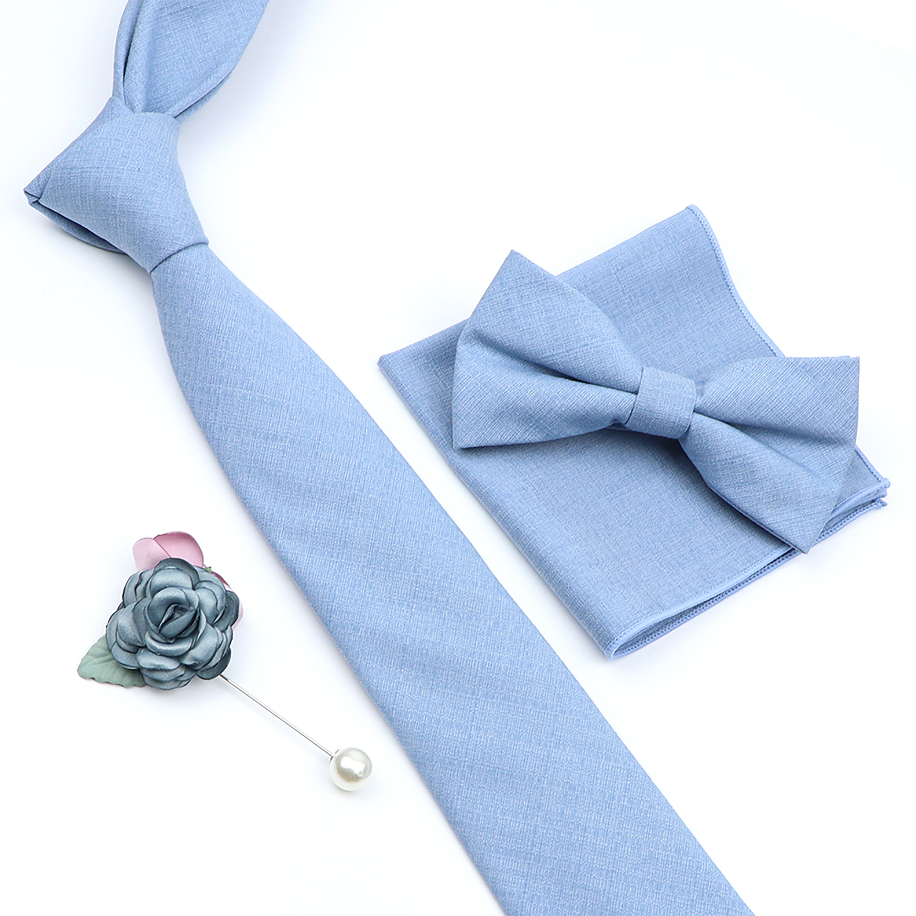 Beautiful Solid Color Tie Broo - Skinny Tie Men 评论和价格