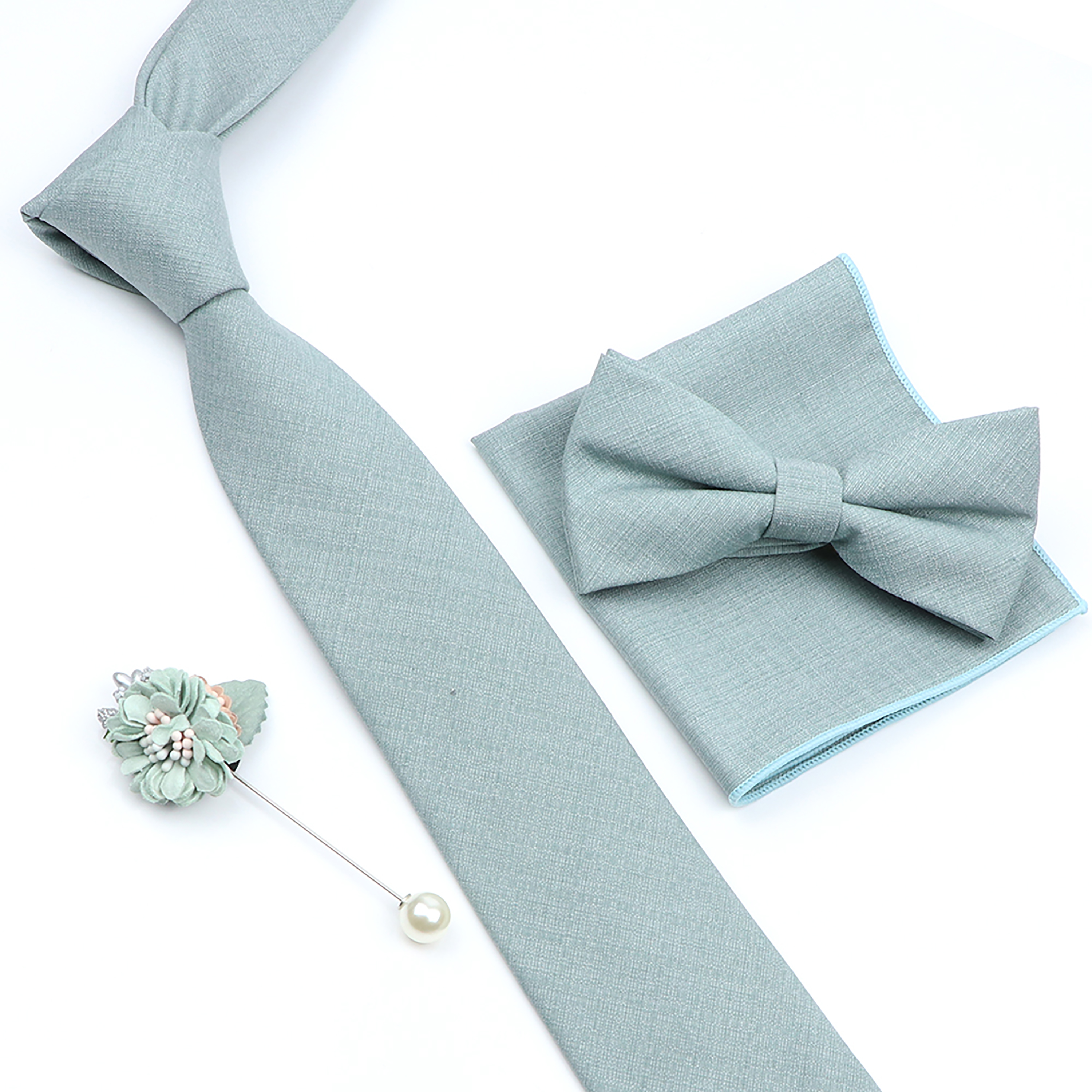 Beautiful Solid Color Tie Broo - Skinny Tie Men 评论和价格