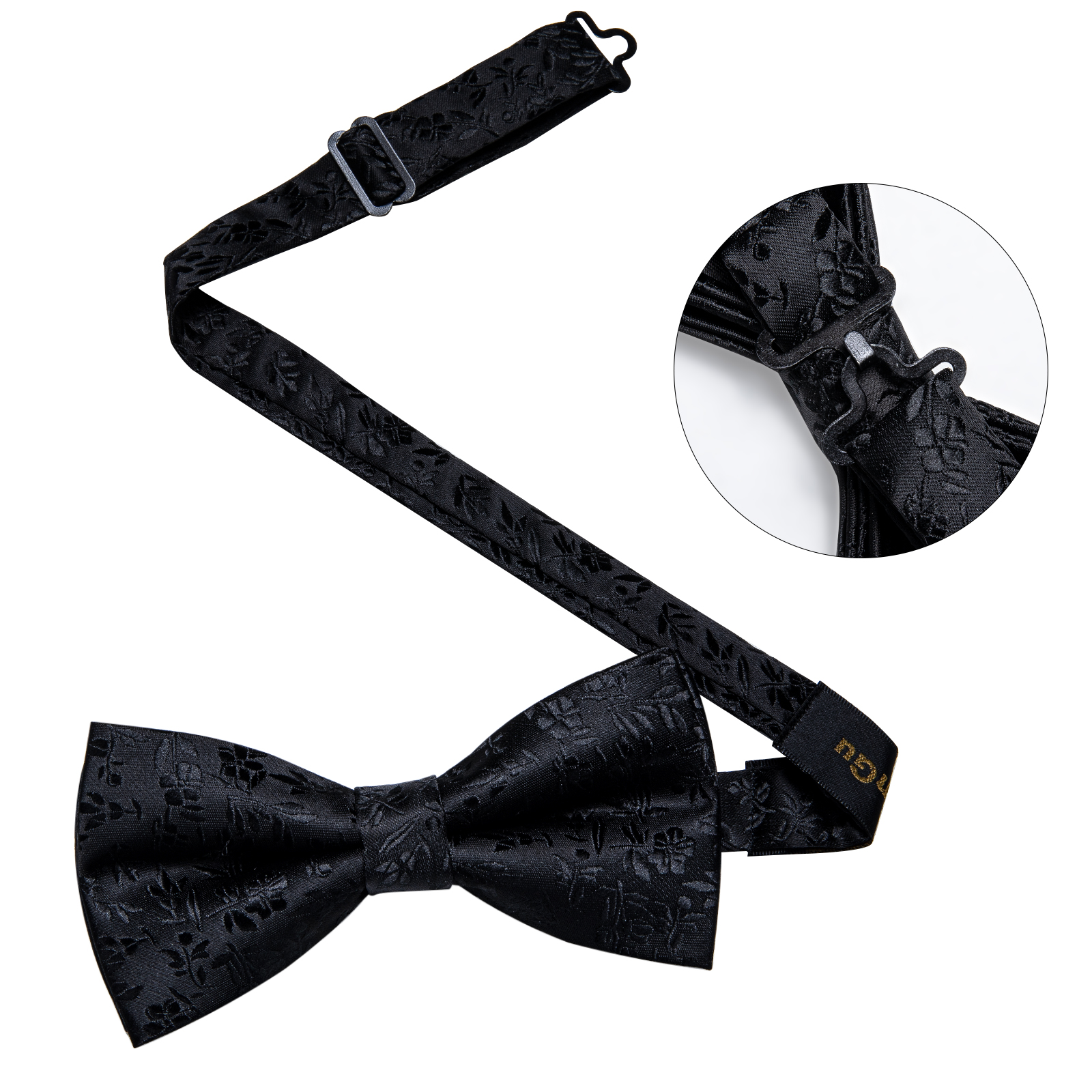 4Pcs Black Solid Floral Men's  - Bow Tie Pre Tied 评论和价格