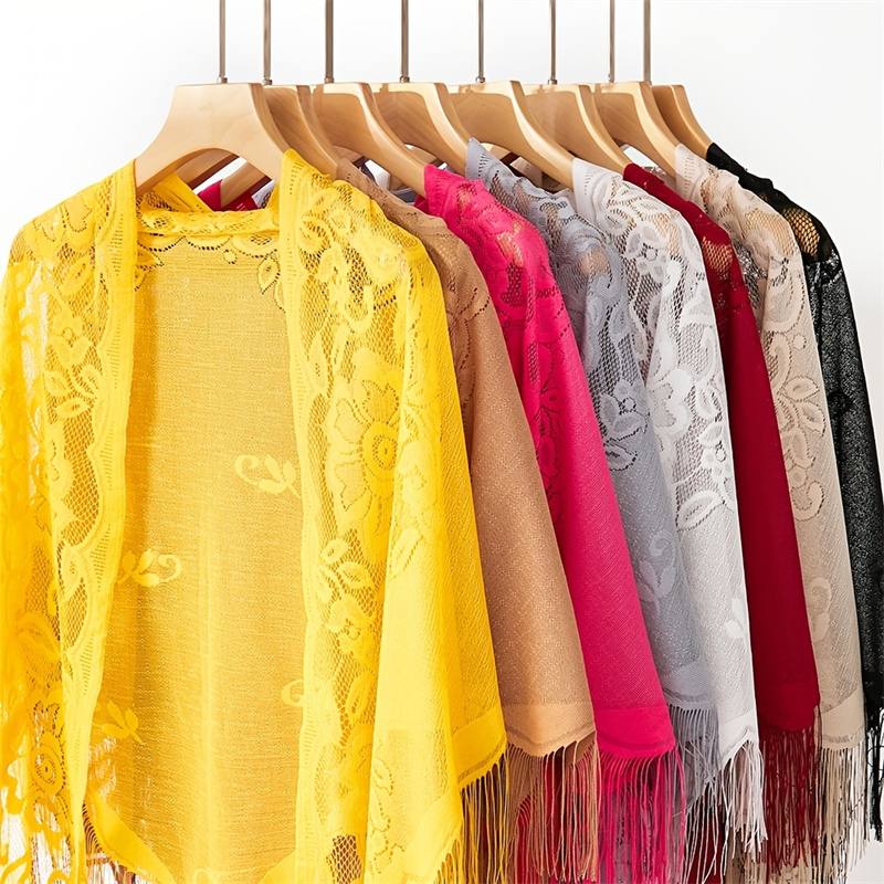 New Embroidery Lace Scarf Shaw - Stole Wedding Shawl 评论和价格