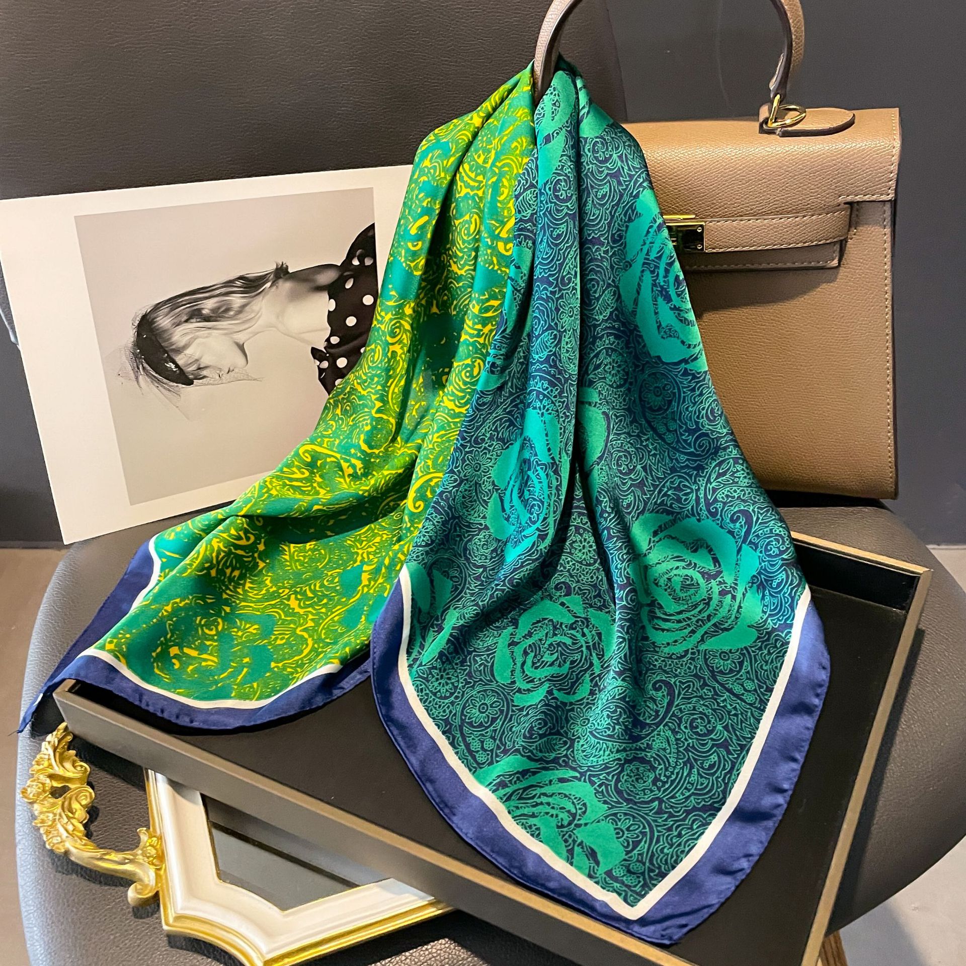 70x70cm Women Scarf Silk Feeli - Scarf Silk Square 评论和价格