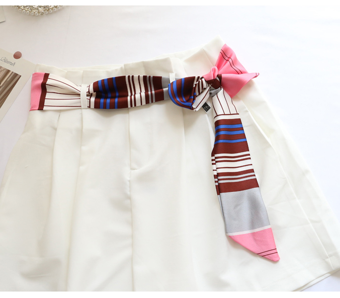 TOP Small Long Silk Neckerchie - Silk Tie Striped 评论和价格