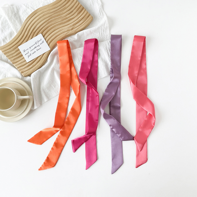 4x100cm Satin Silk Narrow Scar - Silk Neck Scarf 评论和价格