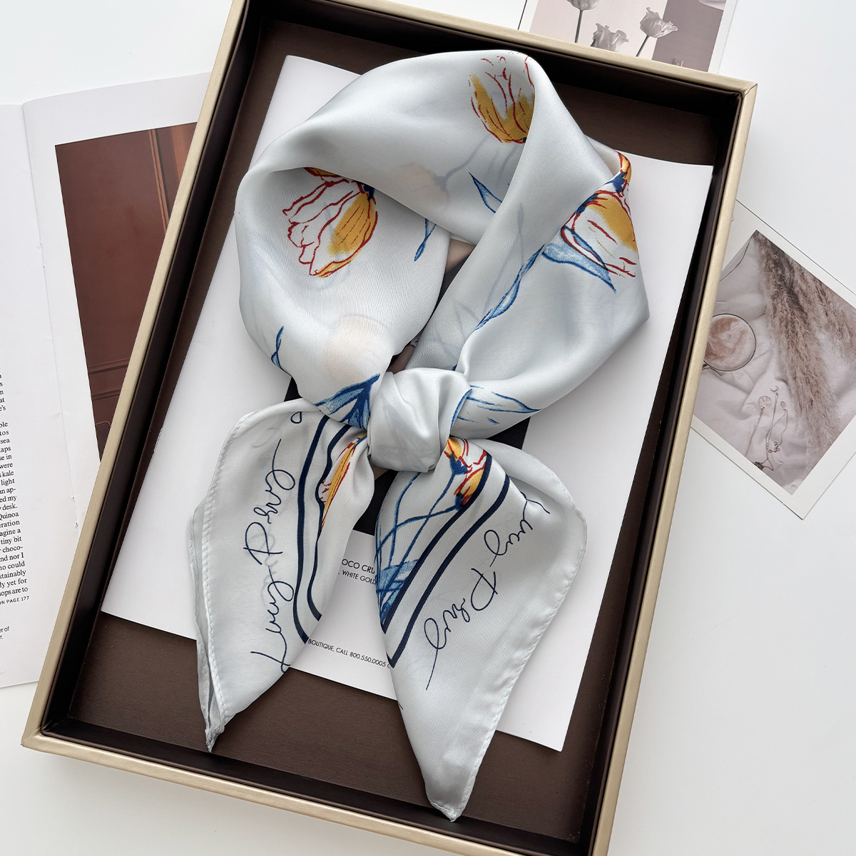 1pcs Summer Bright Color Oil P - Ascot Neck Scarf 评论和价格