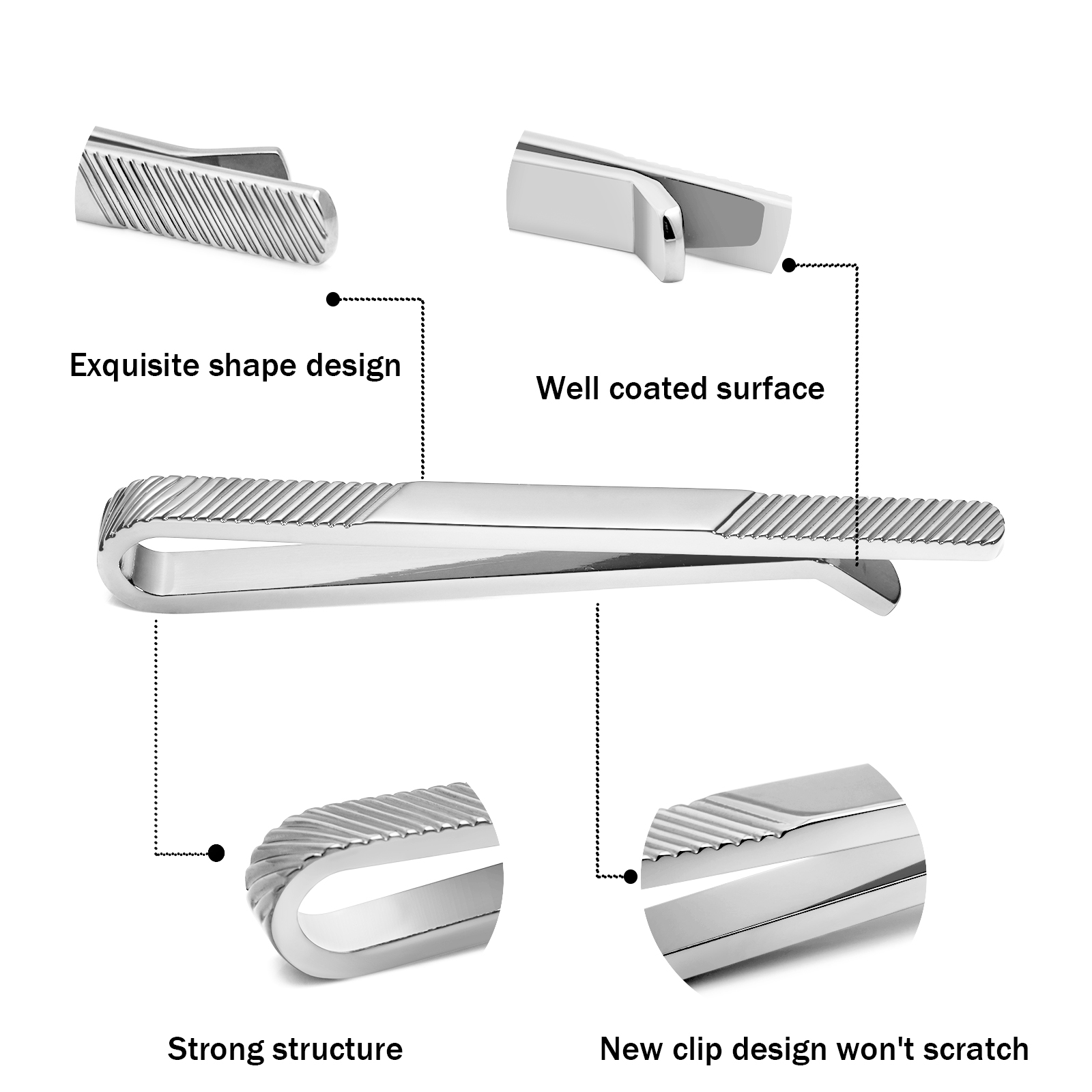 TAIGRAMA 2.5 inch Tie Clip for - Tie Bar Set Gift 评论和价格