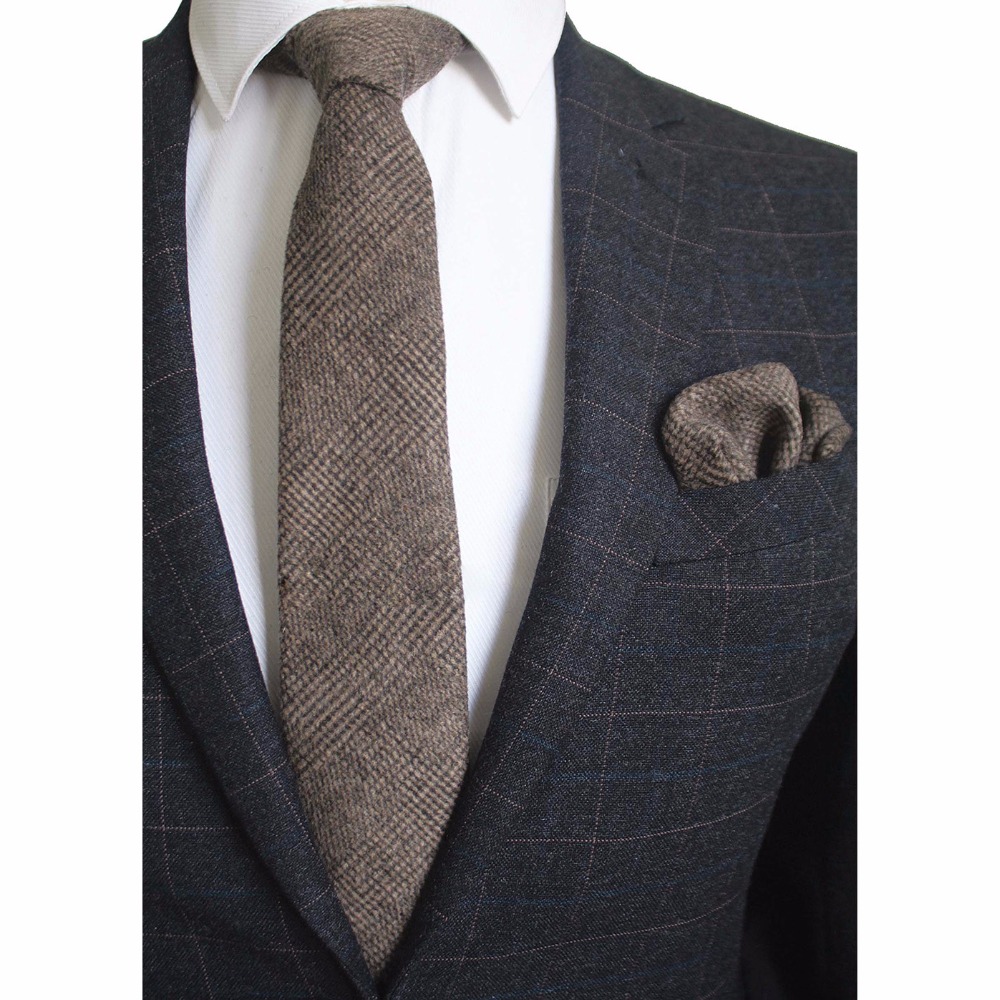 Ricnais 8cm Wool Necktie Solid - Handkerchief Cotton Men 评论和价格